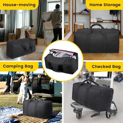Vorspack 100L Extra Large Foldable Duffle Bag for Travel, Camping, Black — view 5