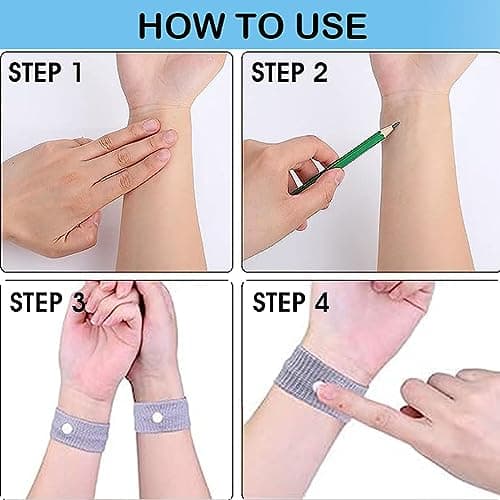 8Pcs Motion Travel Sickness Bands,Motion Sickness Bands,Travel Sickness Relief Wristbands Anti-Nausea Acupressure Wristband Dizziness Pregnant for Car Travel Sea Morning Sickness. — view 4