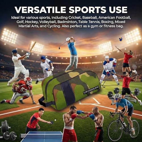 Waterproof Sports Boot/Shoe/Travel Bag for Football Cricket Rugby Golf Toiletry Gym for Men/Women (Camo Green) — view 4