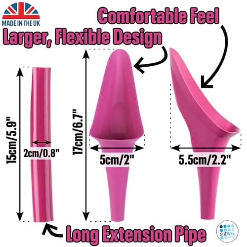 SHEWEE Flexi – The Original Female Urinal – Made in the UK – Reusable, Flexible & Portable Urination Device. Festival, Camping, Car, Hiking Essentials for Women. Stand to Pee Funnel – Pink — view 6
