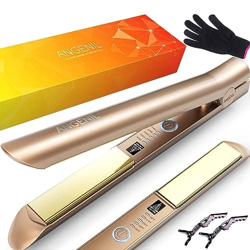 ANGENlL Nano Titanium Flat lron Hair Straightener and Curler 2 in 1