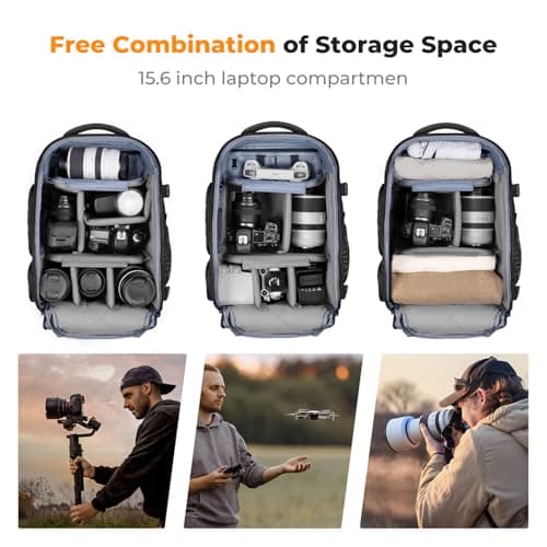 K&F CONCEPT Camera Backpack,25L Camera Bag for Photographers with Raincover — view 2