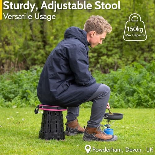 Trail Telescopic Stool, Adjustable 7cm–45cm, Pink — view 3