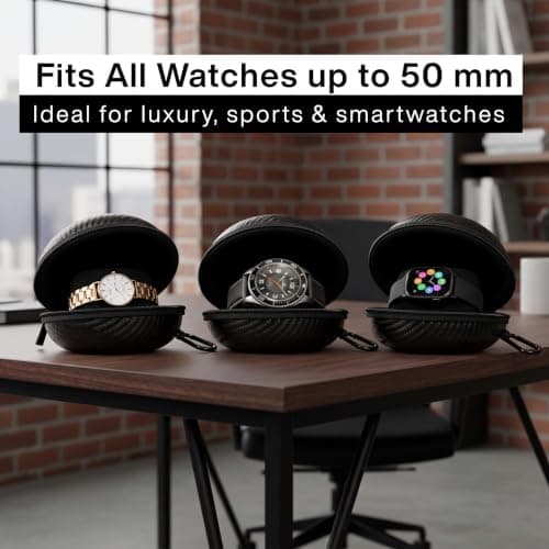 Kennett Watch Case, 50mm, Impact & Water-Resistant (Black Carbon Fibre) — view 3