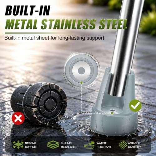 supregear Rubber Ferrules (4-Pack), 19mm Replacement Rubber End Caps for Walking Cane & Sticks Foot Pad Accessory, Grey — view 3