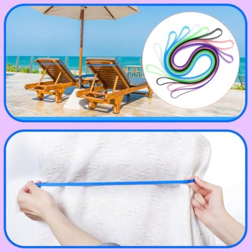 Beach Towel Bands,6 PCS Beach Towel Bands for Sun Loungers — view 5