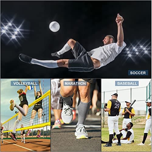 DRESHOW 4 Pairs Compression Socks For Women&Men Circulation Best Support for Athletic Running Cycling Travel — view 2
