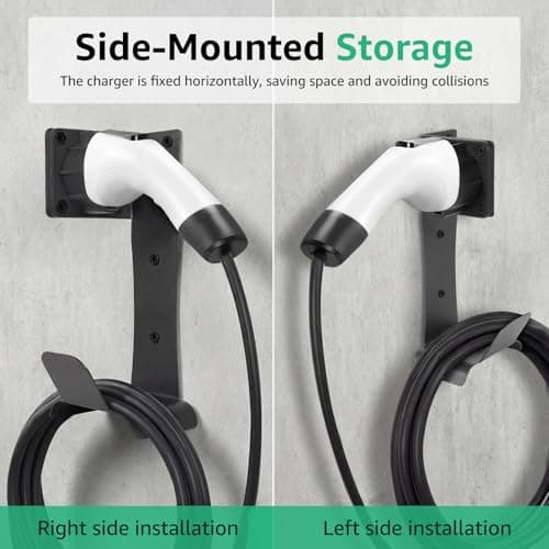 Ghshanog EV Charging Cable Holder, Wall Mount Plug Organizer, Stainless Steel Electric Vehicle Charger Bracket for Home Daily Commuting Adventure Vehicle Road Trip Travel Work Driver — view 5