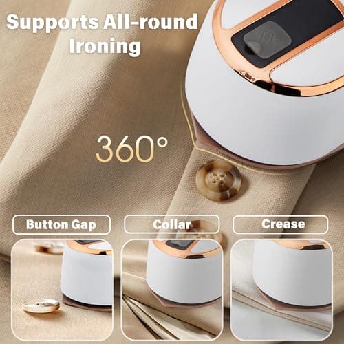 Hoorayeah Travel Iron - Steam Iron - Travel Steamer with LCD Screen - 3 Levels Mini Steamer - Steam Generator Iron for Travel & Home Use — view 6