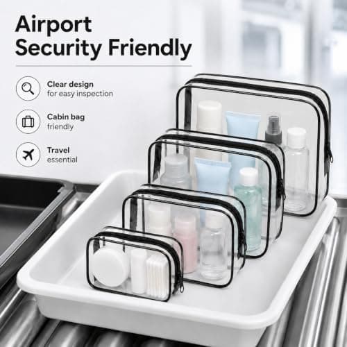 iMaMa Clear Toiletry Bags, 4 Pack Travel Wash and Makeup Bag Set — view 5
