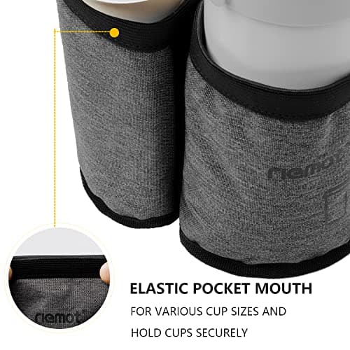 riemot Luggage Travel Cup Holder, Free Hand Drink Caddy - Hold Two Coffee Cups, Fits Roll on Suitcase Handles - Gifts for Travelers, Tourist, Flight Attendants Travelers Accessories — view 3
