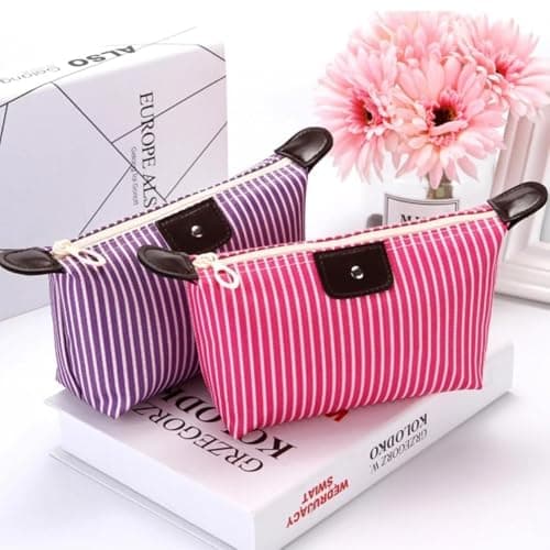 4Pcs Washbag, Kids Toiletry Bag, Small Makeup Bag, Foldable Travel Toiletry Bags, Multi Coloured, for Women Girls Travel Bag (Streak) — view 4