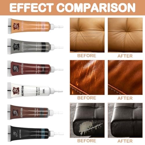 6Pieces Leather Repair Kit Vinyl Repair Kit Leather Filler Repair Patch — view 4