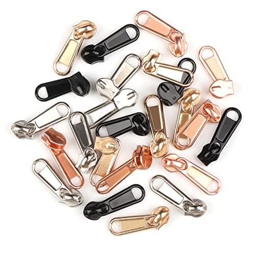 DOITEM 24Pcs Zipper Repair Kit Zip Replacement 5# Zipper Pull Rescue Kit for Clothing Jackets Purses Luggage Backpacks (4 Colors) — view 2
