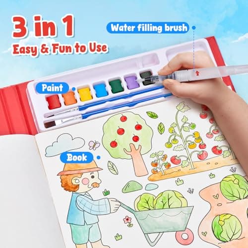 JoyCat Paint with Water Coloring Books for Toddlers (Red) — view 2