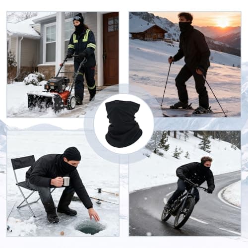 Winter Neck Warmer Snoods for Men Women, Multifunctional Headwear, Neck Gaiter Fleece Bandana Face Covering for Outdoor Sports Motorcycle Skiing Running Cycling — view 6