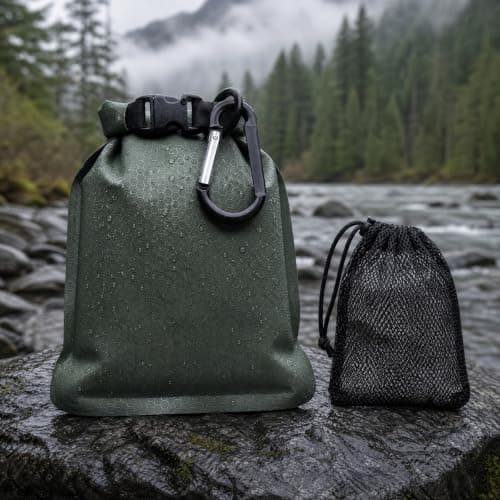 Kemay Travel Soap Bag, Waterproof Leakproof Soap Travel Case, Quick Drying Soap Bar Bag Portable Soap Holder with Lathering Mesh Bag and Carabiner for Camping, Gym, Outdoor — view 3