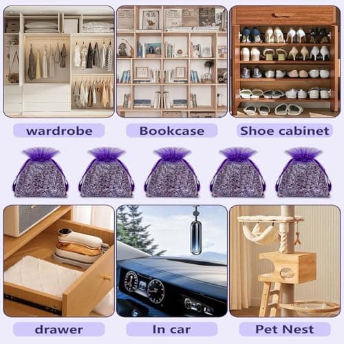 Lavender Bags:30 Bags Dried Lavender Flowers Hand Made as Natural Air Freshener and Moth Repellent for Wardrobes–Wardrobe –Car–Room Air Freshener– Sachets — view 6