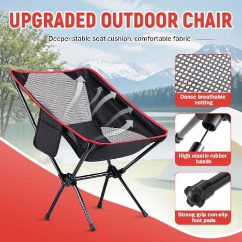 Folding Camping Chair, Portable Lightweight Camping Chair with Carry Bag — view 3