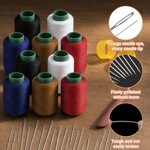 72 PCS Large Eye Hand Sewing Needles, Stainless Steel Needles & Thread — view 5