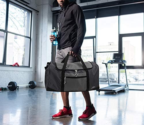 55 Litre Canvas Duffle Bags for Men & Women for Traveling, the Gym, and as Sports Equipment Bag/Organizer (Grey) — view 6
