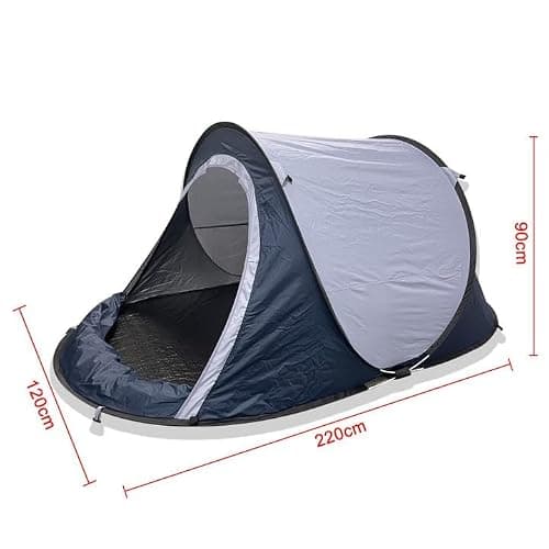 Festival Freestylers 2 person pop up tent, waterproof with sewn in ground sheet, light weight with handy carry case (Blue) — view 4