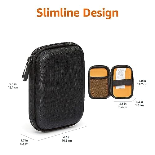 Amazon Basics External Hard Drive Case, Black — view 5