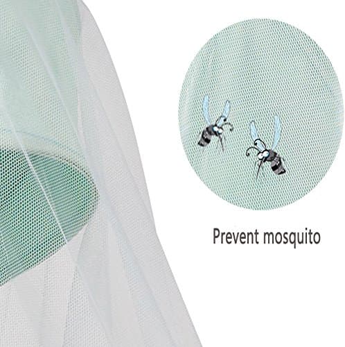 Pram Net, 2 pack Universal Mosquito Fly Bug Insect Net Protection Cover for Pushchair buggy carrycot stroller basket jogger Travel cot White — view 3