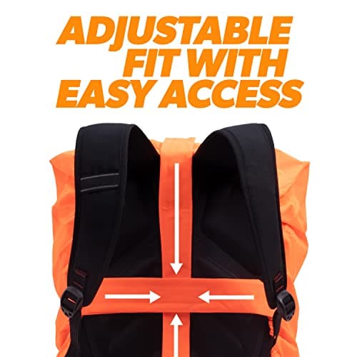 BTR Waterproof High Visibility Backpack Cover. High Viz Rucksack Cover With Reflective 3M Tape. Orange Medium — view 5