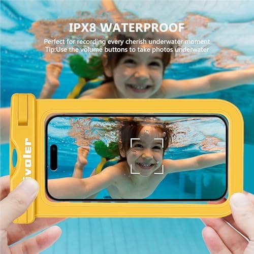 ivoler [2 Pack Waterproof Phone Case & Pouch Set, IPX8 Dry Bag with Waist Strap for Beach, Swimming, Kayaking, Fits iPhone 17 16 15 Pro Max, Samsung S26 S25 Ultra, Up to 7.0" - Beige — view 5