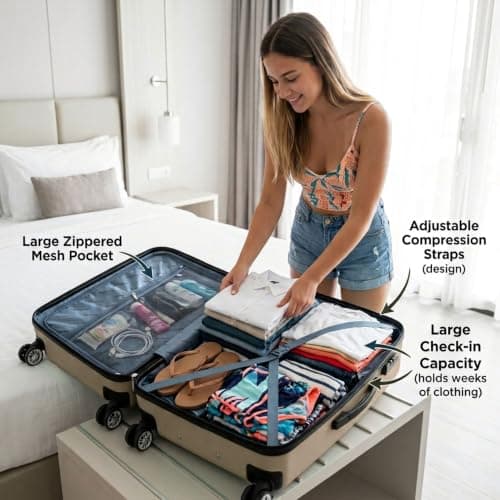 DK Luggage 24" Medium Hard Shell Suitcase 4 Wheel Spinner ABS25 (Gold, 24" Medium) — view 4