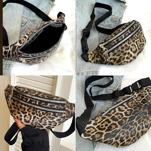 YONEEKSS Leopard Print Bum Bag with Adjustable Crossbody Strap for Women — view 4