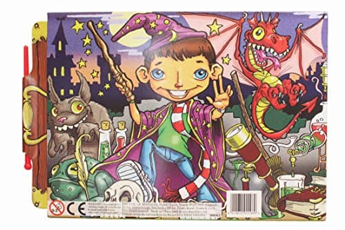 House of Marbles Magic Art Board, Reusable Wizard-Themed Drawing Slate with Stylus and Slide-to-Erase Panel, 19cm Screen-Free Travel Doodle Board for Children — view 2
