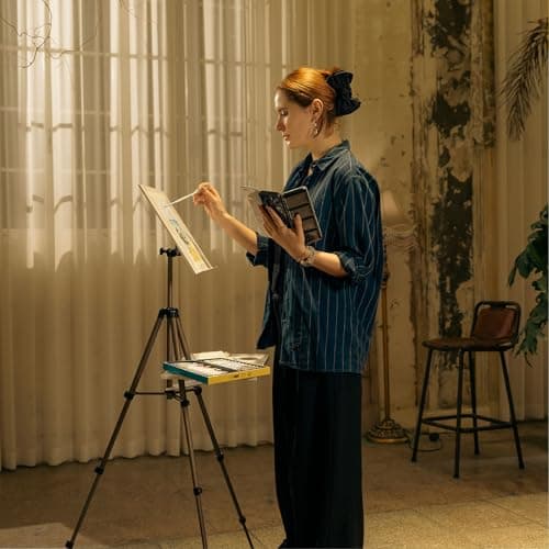 MEEDEN Watercolour Plein Air Easel: Adjustable Travel Easel Stand for Outdoor Painting - Lightweight Portable Travel Tripod with Mixing Palette Tray for Artist — view 5