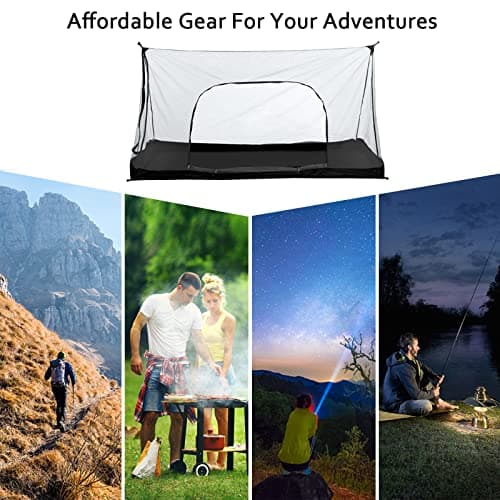 Anvin Trekking Pole Tent Mosquito Netting Tent Breeze Mesh with Good Ventilation Trekker Backpacking Tent for 2 Person with Waterproof Oxford Floor for Bugs(210cmx120cmx110cm) — view 4