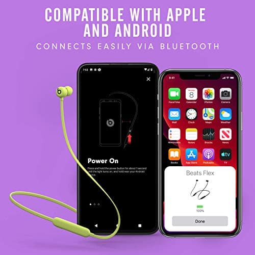 Beats Flex Wireless Earphones – Apple W1 Headphone Chip, Magnetic Earbuds, Class 1 Bluetooth, 12 Hours of Listening Time, Built-in Microphone - Yuzu Yellow — view 4