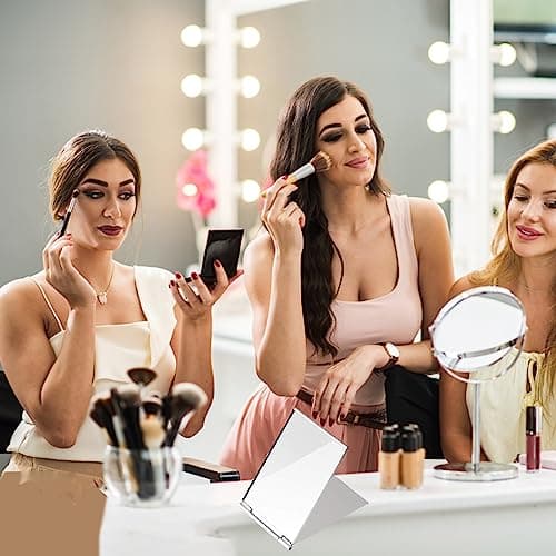 JEOPKO Ultra-Slim Portable Folding Mirror Small ,Compact Mirror,Aluminum Shell, Easy to Carry Travel Makeup Mirror, Desktop Vanity Pocket (8.4*5.6cm, Aluminum Shell) (PXWUKBDZDJ) — view 5