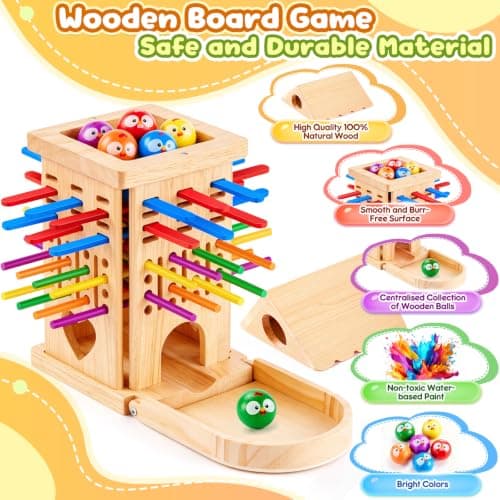 Kitojoy Montessori Toys Wooden Board Travel Games Kids for 3+ Years Old — view 2