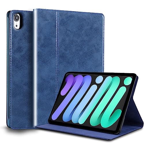 Gexmil Leather Case for iPad Mini 7 A17 Pro/iPad Mini 6 Gen 8.3 Inch,Blue