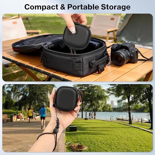 Carrying Case for gopro Lit Hero/Hero Accessories Hard Shell PU Cover Protection Storage MINI Bag Travel Portable Cases with Carabiner Action Camera — view 4
