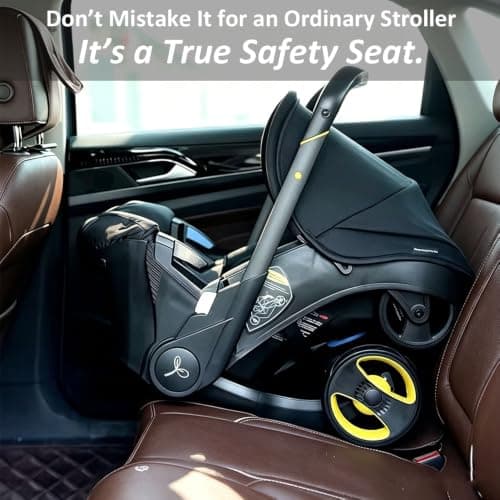 Baby Car Seat & Pushchair & Baby Carrier 3-in-1 Design, Adjustable Backrest, Handle, Foldable, 5-Point Harness, Supports Forward/Rearward Fitting, Suitable for 0+ Stage. — view 5