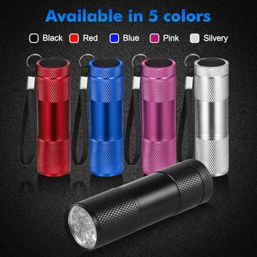 Kssvzz 5 Pack Small Torch, Mini Torches Led Super Bright with 9 LEDs, Multicolor Kids Torch with Lanyard, Aluminum Pocket Torch for Adult Camping Hiking Outdoor Gifts — view 6