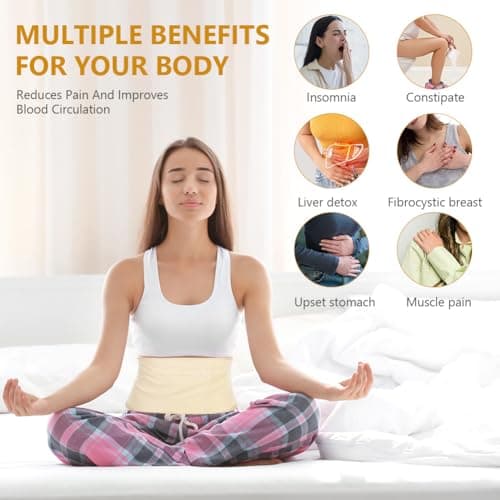 AOOWU Castor Oil Pack, Reusable Castor Oil Pack Wrap Kit, Organic Castor Oil Compression Wrap for Liver Detox with Storage Bag, Castor Oil Wrap Machine Washable Anti Oil Leak (Oil Not Included) — view 5