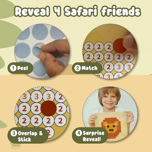 Binca Dotties Dot Art Activity Kit, 750+ Stickers, Wild Animals Mess-Free Activities, DIY Dot Sticker Art for Toddlers, Kids Travel Activities, Craft Kits & Gifts for Boys & Girls Ages 4,5,6,7 — view 5