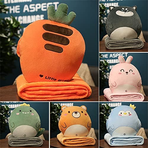 YGMXZL Travel Blanket and Pillow,3 in 1 Plush Toy Pillow,Blanket and Hand Warmer,Foldable Blanket Extend Throw Pillows for Home Office Car Sofa (Avocado, L) — view 2