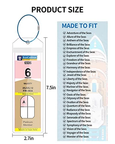 NTONPOWER P&O Cruise Luggage Tag Holders 4 Pcs Cruise Luggage Tags + 2 Pcs ID Card Luggage Tags for Suitcases with Zip Seal & Steel Loops Travel Vacation Accessories Cruise Necessities — view 3