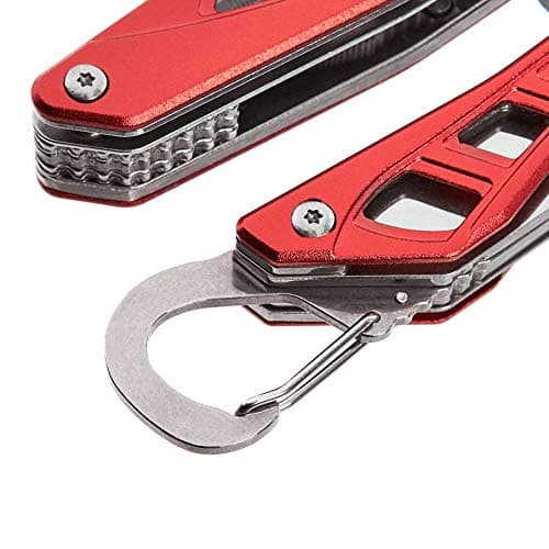 Amazon Basics Stainless Steel 8-in-1 Multitool Safety Lock with Nylon Sheath, 10.4 x 4.5 x 2.03 cm, Red — view 4