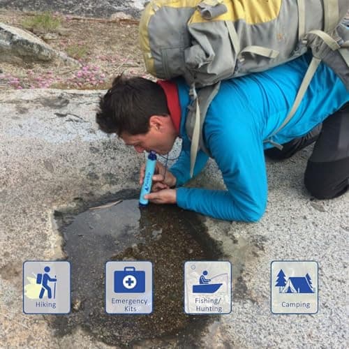 Portable Water Filter Straw Kit with Accessories, Emergency Survival Gear for Camping, Hiking, Travel — view 5