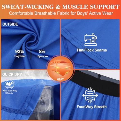 Valcatch Kids Boys Thermal Base Layer Set Football Skins Blue, 8-9 Years — view 6