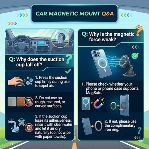 Uprosdik Orange Magnetic Phone Holder for Car, 360° Adjustable — view 6